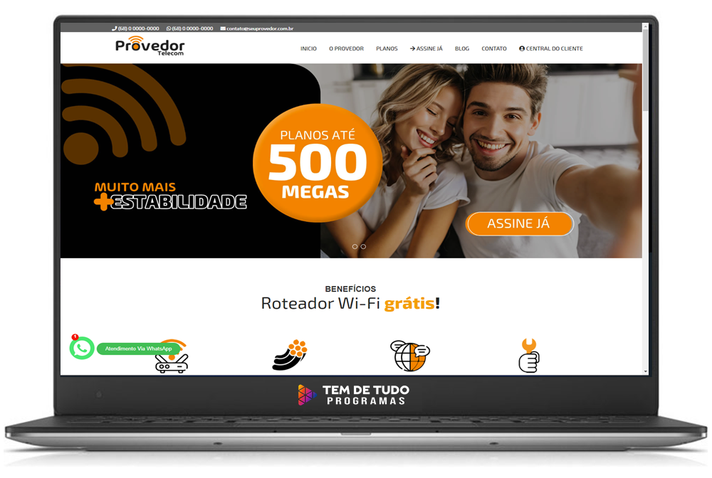 Site Para Provedor De Internet Em Php Com Painel Admin Pagina Principal