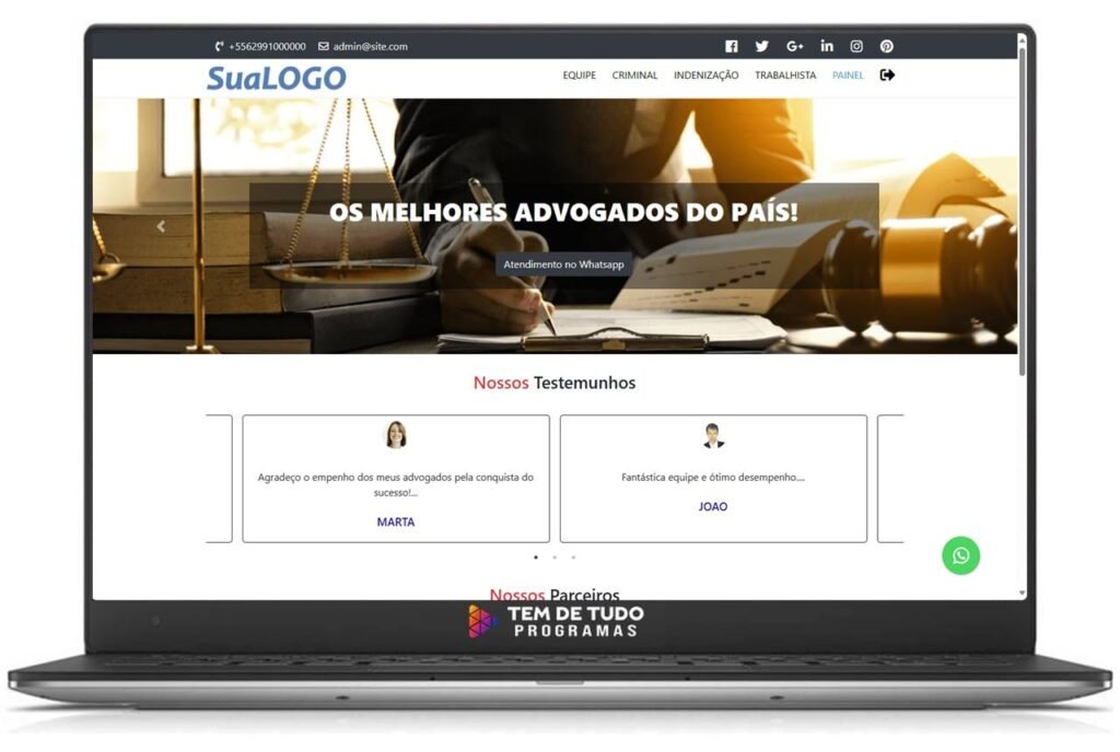 Script Php Advogado Escritorios De Advocacia Adm Responsivo 3 Pagina Principal