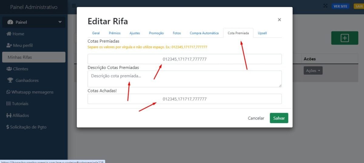 Script Rifa Premium em Php Laravel 1 Milhao de Numeros e Afiliados 13 Script Rifa Premium em Php Laravel - 1 Milhão de Números e Afiliados