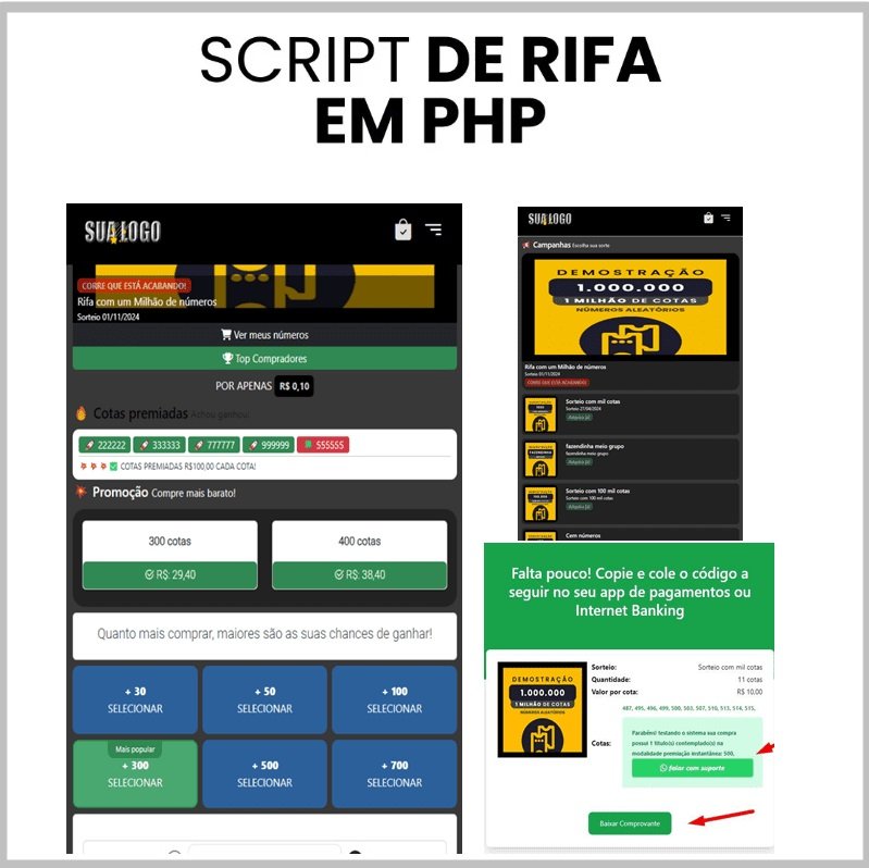 Script Rifa Premium em Php Laravel 1 Milhao de Numeros e Afiliados 15 Pagina Principal