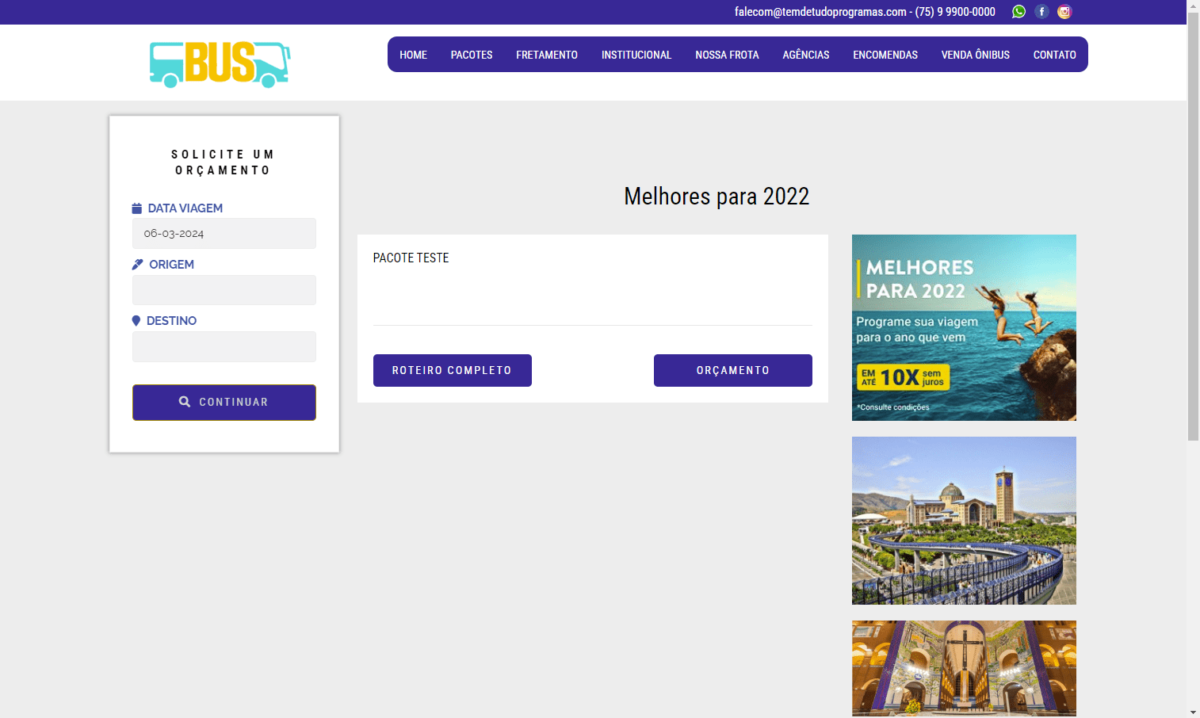 Site para Transportes e Agencias de Viagens 100 responsivo em PHP MySQL 5 Site para Transportes e Agências de Viagens 100% responsivo em PHP MySQL
